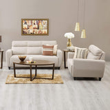 Zolo Suede Sofa Set in Grey Color Beige