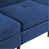 Glossy Sectional Suede Sofa Set With Ottoman - Luxe Maple