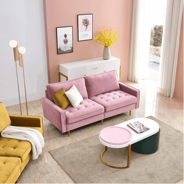 Block Down Straight Line Sofa Set - Luxe Maple