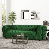 Sagawood Velvet Tufted Sofa Set Green