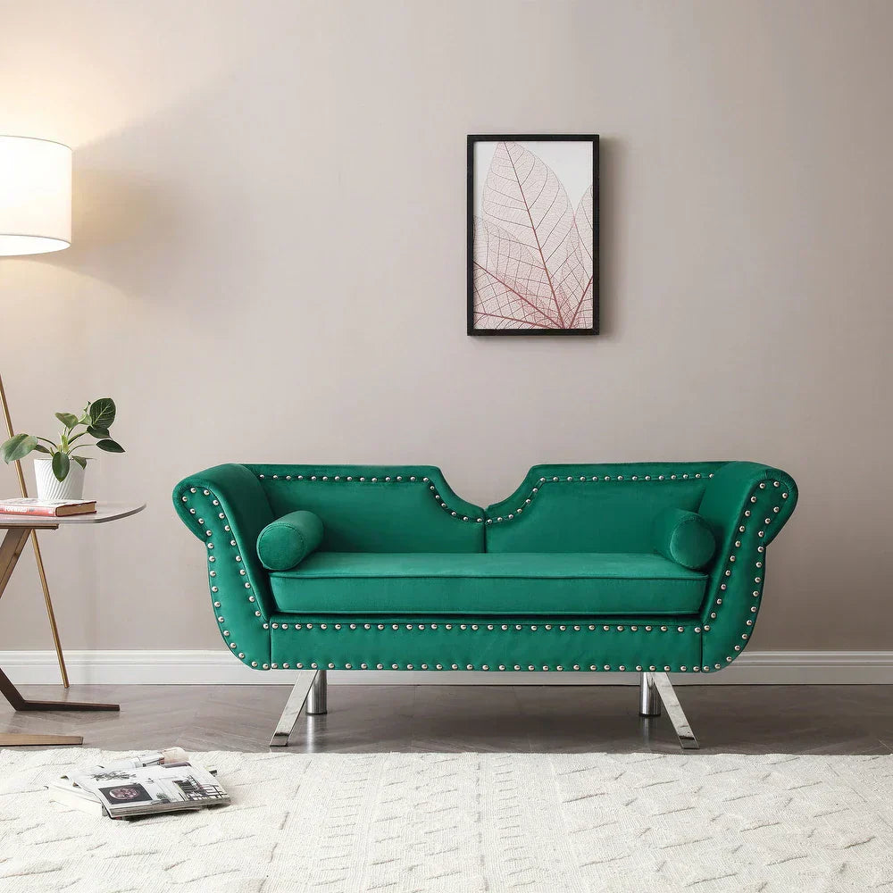 Pintop Luxury Sofa Set in Suede Green