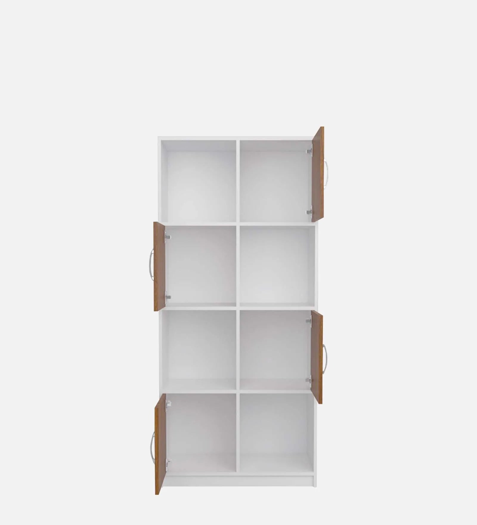 Akaya Bookshelf In White & Walnut - Luxe Maple