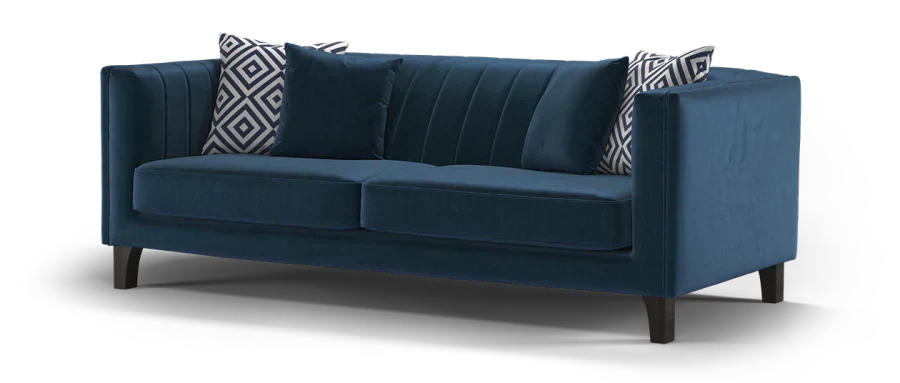 Wildo Luxury Sofa Set in Suede 3+2 Seater Blue