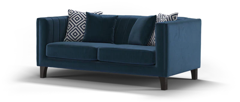 Wildo Luxury Sofa Set in Suede Blue