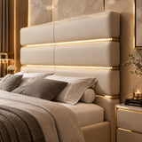 Becton Luxury Upholstered Bed in Leatherette | Premium Bed - Luxe Maple