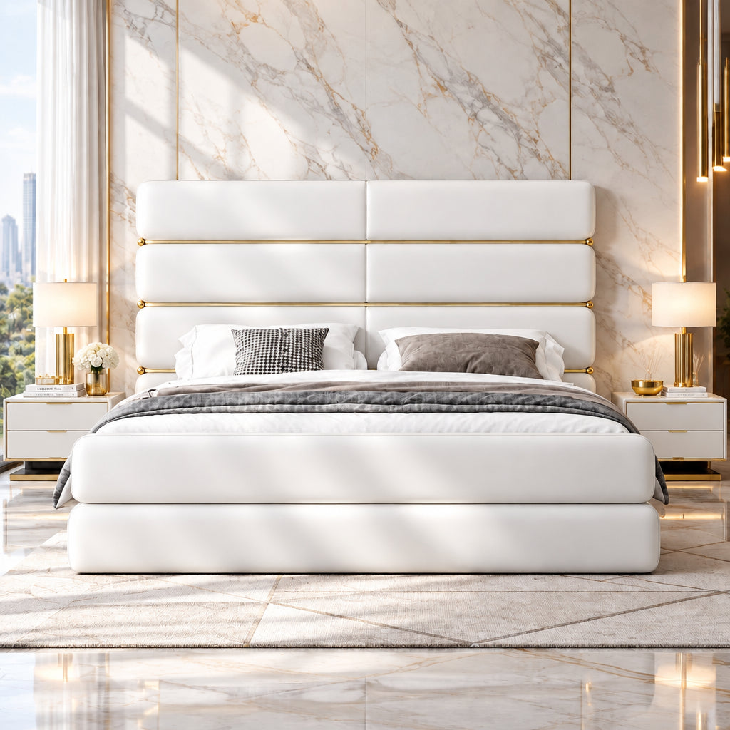 Becton Luxury Upholstered Bed in Leatherette