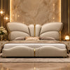 Butterfly Luxury Upholstered Bed in Leatherette | Premium Bed - Luxe Maple