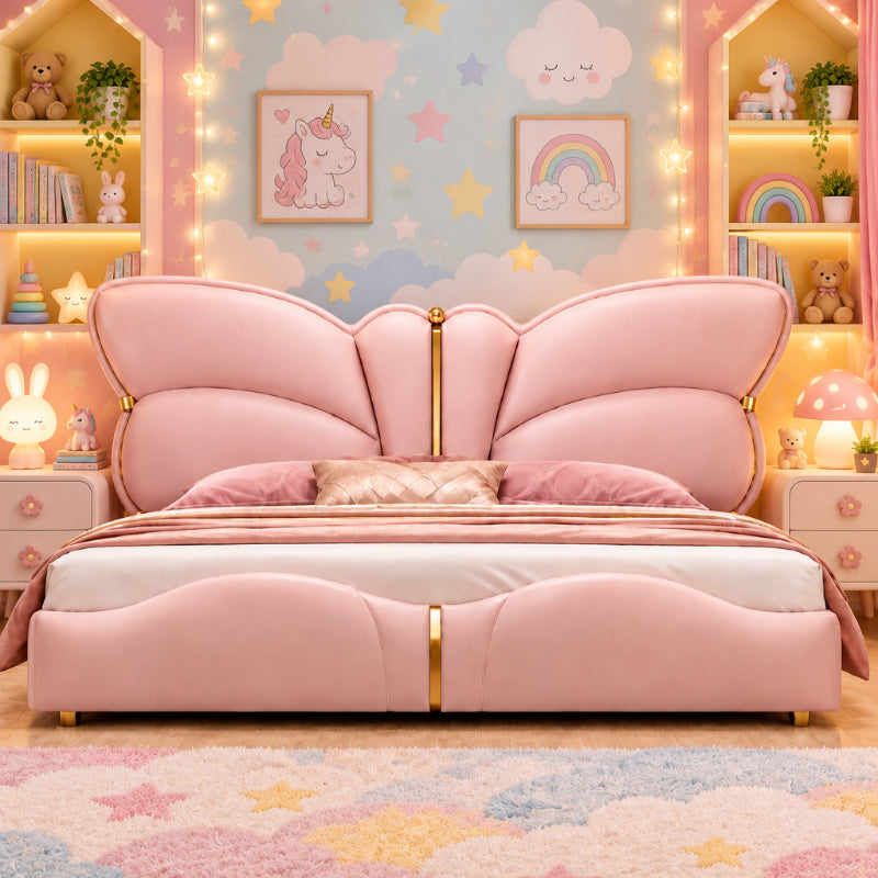 Butterfly_Luxury_Upholstered_Bed_in_Leatherette_Kids Bed
