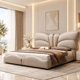 Butterfly Luxury Upholstered Bed in Leatherette | Premium Bed - Luxe Maple