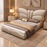 Butterfly Luxury Upholstered Bed in Leatherette | Premium Bed - Luxe Maple
