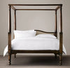 Mid Century Solid Wood Luxury Poster Bed in Dark Brown.