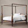 Mid Century Solid Wood Luxury Poster Bed in Dark Brown.