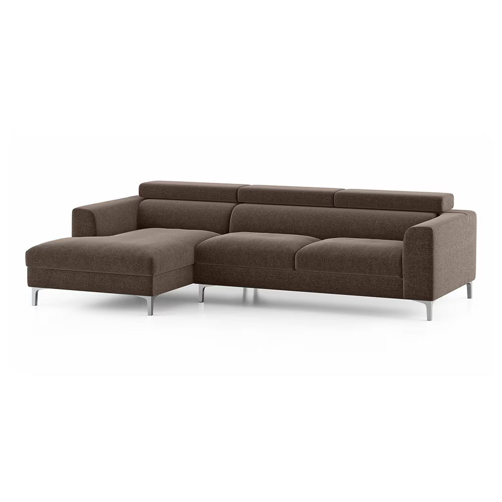 Chessa Sectional Suede Sofa Set - Luxe Maple