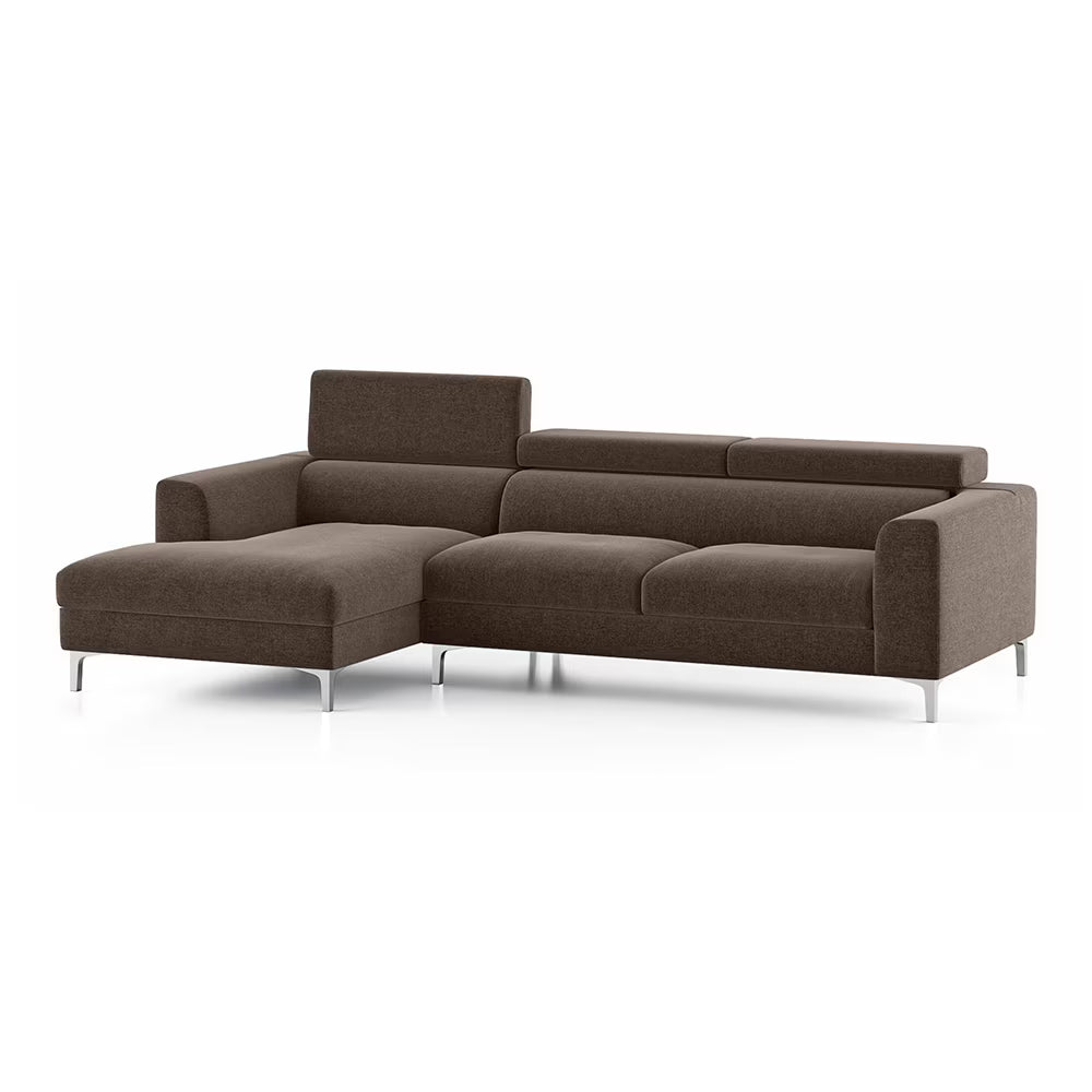 Chessa Sectional Suede Sofa Set - Luxe Maple