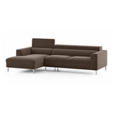 Chessa Sectional Suede Sofa Set - Luxe Maple