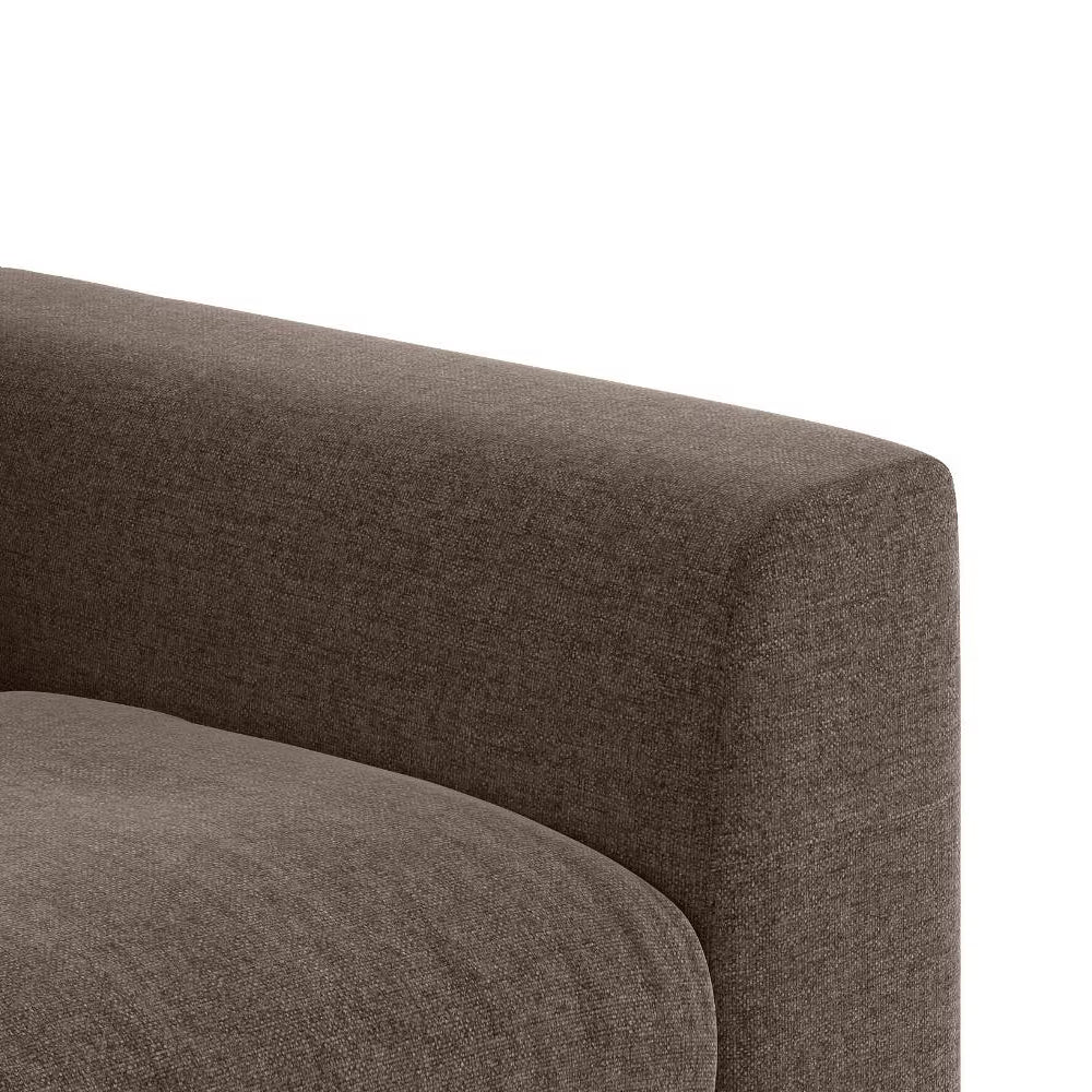 Chessa Sectional Suede Sofa Set - Luxe Maple