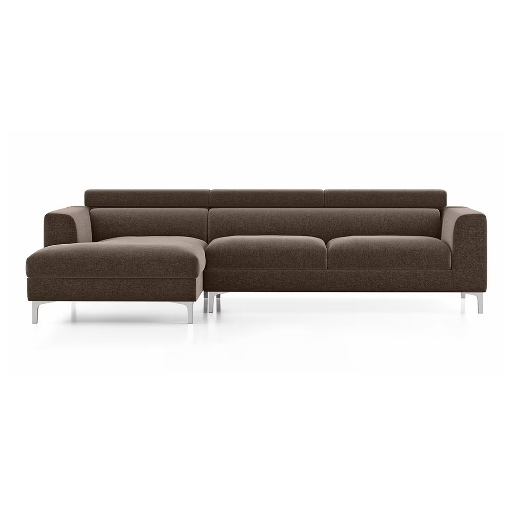 Chessa Sectional Suede Sofa Set - Luxe Maple