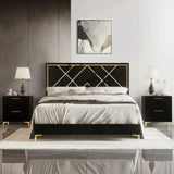Porch Premium Upholstered Bed Without Storage In Suede Black
