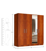 Cray Medusa Engineered Wood Wardrobe Walnut Finish - Luxe Maple