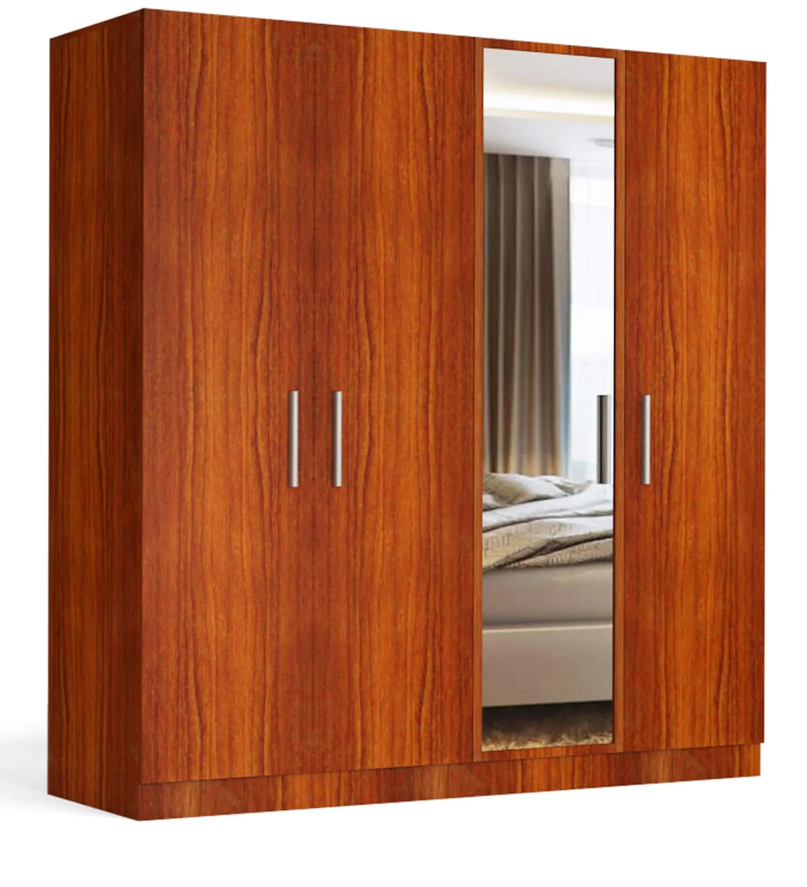 Cray Medusa Engineered Wood Wardrobe Walnut Finish - Luxe Maple