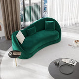 Curvy Premium Sofa Set In Suede - Luxe Maple