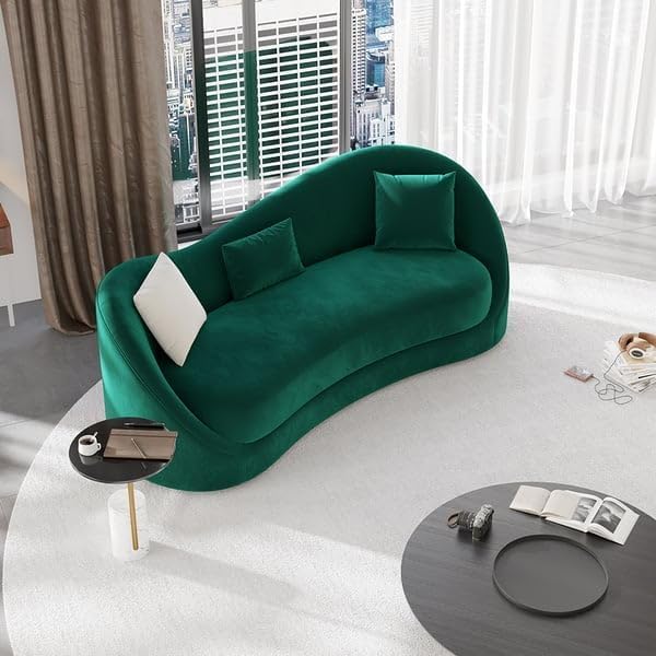 Curvy Premium Sofa Set In Suede - Luxe Maple