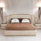 Vivo Premium Upholstered Bed With Side Tables in Suede - Luxe Maple