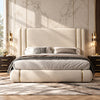 Dennis Luxury Upholstered Bed in Suede | Modern Luxury Bed - Luxe Maple