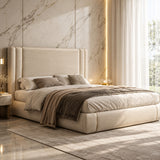 Dennis Luxury Upholstered Bed in Suede | Modern Luxury Bed - Luxe Maple