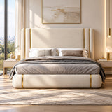 Dennis Luxury Upholstered Bed in Suede | Modern Luxury Bed - Luxe Maple