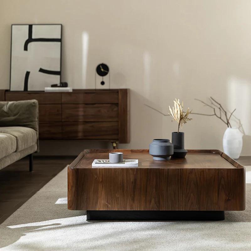 Dexter Luxury Center Table in Teak Wood | Designer Coffee Table - Luxe Maple