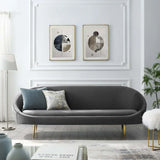 Subline Luxury Mid-Century Sofa In Suede Grey