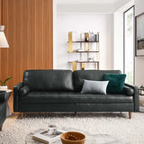 Valour Luxury Sofa Set in Leatherette Black