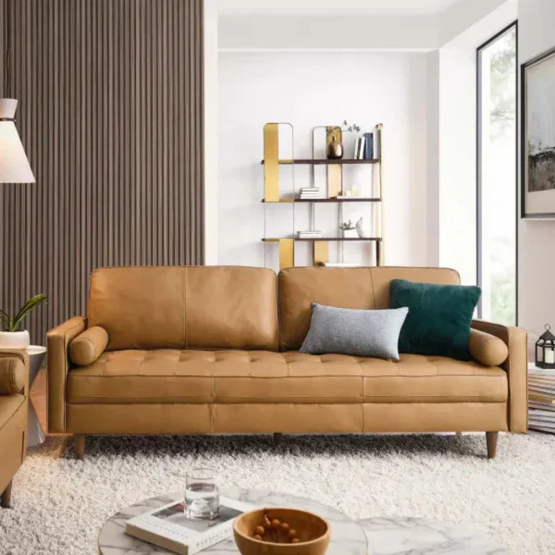 Valour Luxury Sofa Set in Leatherette Tan
