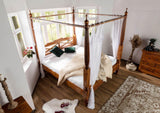 Erica Sheesham Wood Luxury Poster Bed in Honey Teak