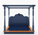 Florance Solid Wood Luxury Poster Bed in Honey Teak