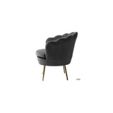 Flower Accent Chair In Suede - Luxe Maple
