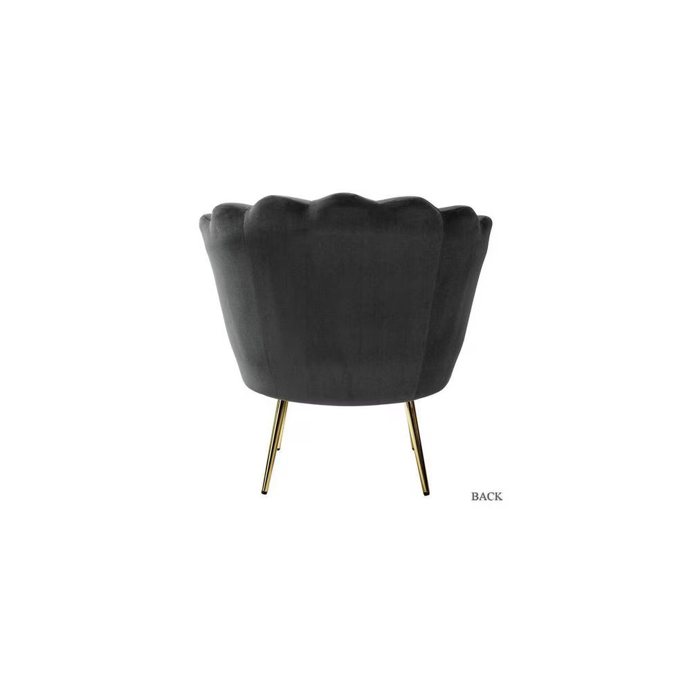 Flower Accent Chair In Suede - Luxe Maple
