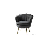 Flower Accent Chair In Suede - Luxe Maple