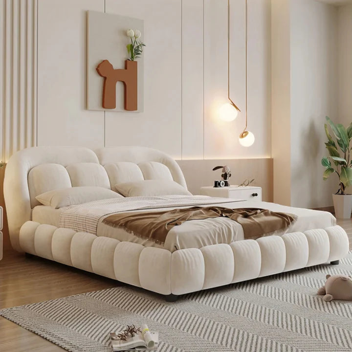 Fusion Premium Upholstered Bed in Brooklyn Fabric | Modern Bed - Luxe Maple