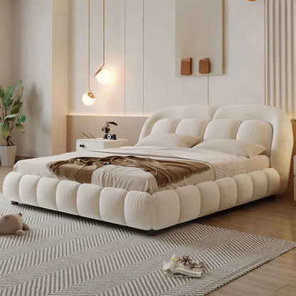 Fusion Premium Upholstered Bed in Brooklyn Fabric | Modern Bed - Luxe Maple