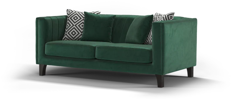 Wildo Luxury Sofa Set in Suede Green