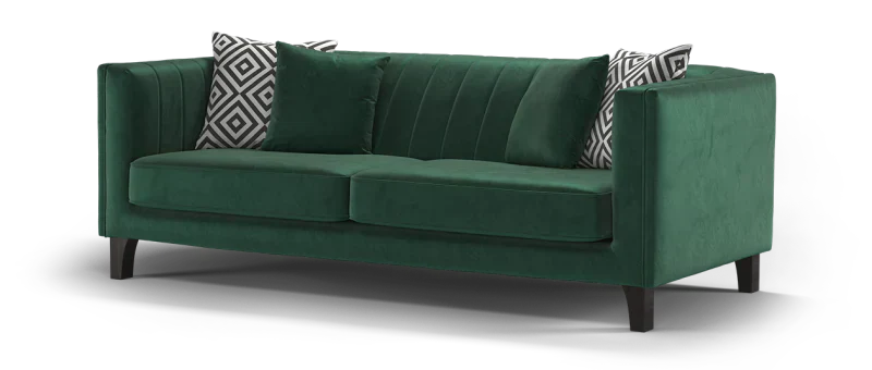 Wildo Luxury Sofa Set in Suede 3+2 Seater Green