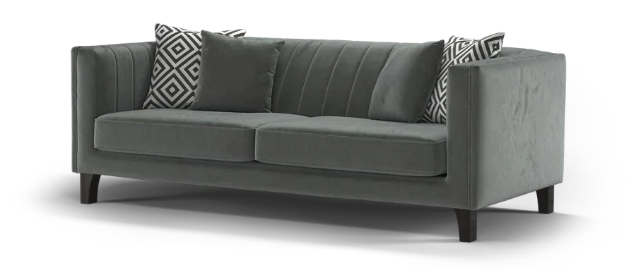 Wildo Luxury Sofa Set in Suede 3+2 Seater Grey