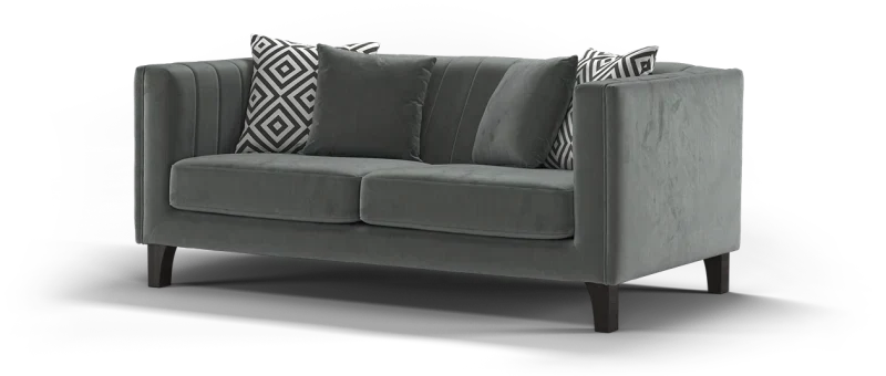 Wildo Luxury Sofa Set in Suede Grey