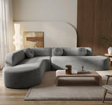 Gello Premium Sectional Sofa Set In Suede - Luxe Maple Grey