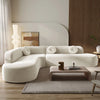 Gello Premium Sectional Sofa Set In Suede - Luxe Maple Off White