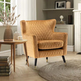 Rome Luxury Accent Chair In Suede tan