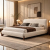 Grande Premium Upholstered Bed Without Storage | Brooklyn Fabric - Luxe Maple
