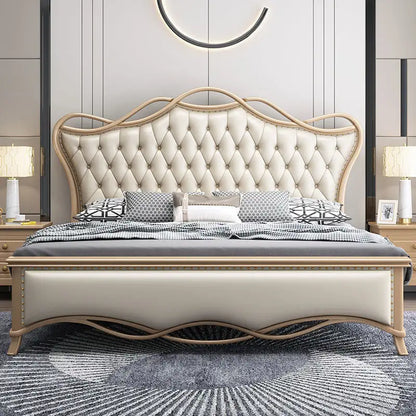 Paris Premium Upholstered Bed in Leatherette White